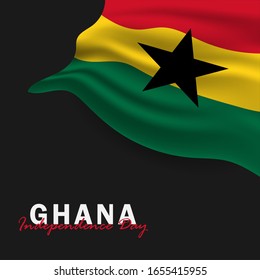 Vector del Día de la Independencia de Ghana. Celebración del Día Nacional de Ghana el 6 de marzo. banderas nacionales de Ghana. - Ilustración de vectores