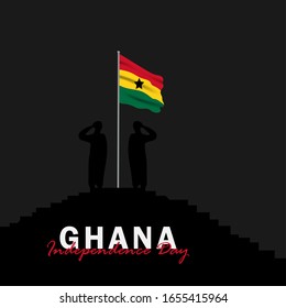 Vektorillustration des Unabhängigkeitstags Ghana. Feierlichkeiten zum Nationalfeiertag Ghanas am 6. März. ghana-Nationalflaggen. - Illustration der Vektorillustration