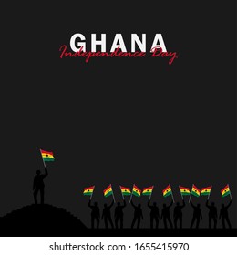 Vector of Independence Day Ghana. Celebration of Ghana's national day on March 6. ghana national flags. - Vector Illustration