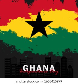 Vector of Independence Day Ghana. Celebration of Ghana's national day on March 6. ghana national flags. - Vector Illustration