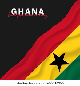 Vector of Independence Day Ghana. Celebration of Ghana's national day on March 6. ghana national flags. - Vector Illustration