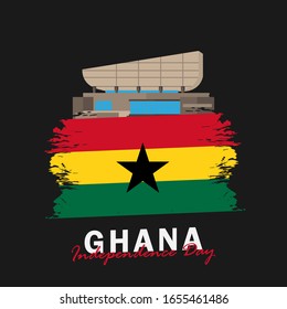 Vector of Independence Day Ghana. Celebration of Ghana's national day on March 6. ghana national flags. - Vector Illustration