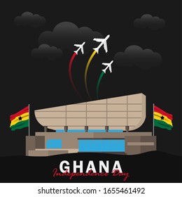 Vector of Independence Day Ghana. Celebration of Ghana's national day on March 6. ghana national flags. - Vector Illustration