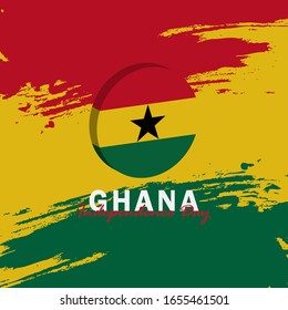 Vector of Independence Day Ghana. Celebration of Ghana's national day on March 6. ghana national flags. - Vector Illustration