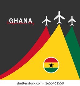 Vector of Independence Day Ghana. Celebration of Ghana's national day on March 6. ghana national flags. - Vector Illustration