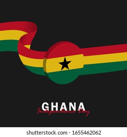 Vector of Independence Day Ghana. Celebration of Ghana's national day on March 6. ghana national flags. - Vector Illustration