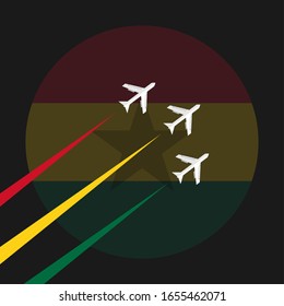 Vector del Día de la Independencia de Ghana. Celebración del Día Nacional de Ghana el 6 de marzo. banderas nacionales de Ghana. - Ilustración de vectores