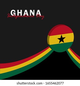 Vector del Día de la Independencia de Ghana. Celebración del Día Nacional de Ghana el 6 de marzo. banderas nacionales de Ghana. - Ilustración de vectores