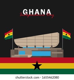 Vector del Día de la Independencia de Ghana. Celebración del Día Nacional de Ghana el 6 de marzo. banderas nacionales de Ghana. - Ilustración de vectores