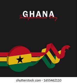 Vector of Independence Day Ghana. Celebration of Ghana's national day on March 6. ghana national flags. - Vector Illustration