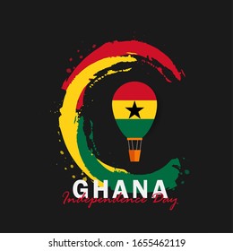 Vector of Independence Day Ghana. Celebration of Ghana's national day on March 6. ghana national flags. - Vector Illustration