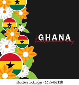 Vector of Independence Day Ghana. Celebration of Ghana's national day on March 6. ghana national flags. - Vector Illustration