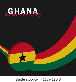 Vector del Día de la Independencia de Ghana. Celebración del Día Nacional de Ghana el 6 de marzo. banderas nacionales de Ghana. - Ilustración de vectores