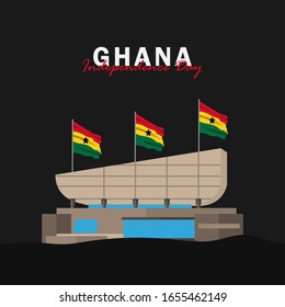 Vector of Independence Day Ghana. Celebration of Ghana's national day on March 6. ghana national flags. - Vector Illustration