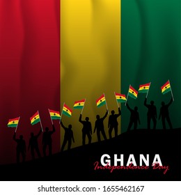 Vector del Día de la Independencia de Ghana. Celebración del Día Nacional de Ghana el 6 de marzo. banderas nacionales de Ghana. - Ilustración de vectores