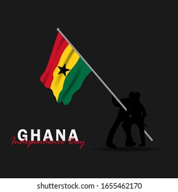 Vector del Día de la Independencia de Ghana. Celebración del Día Nacional de Ghana el 6 de marzo. banderas nacionales de Ghana. - Ilustración de vectores