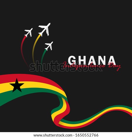 Vector of Independence Day Ghana. Celebration of Ghana's national day on March 6. ghana national flags. - Vector Illustration