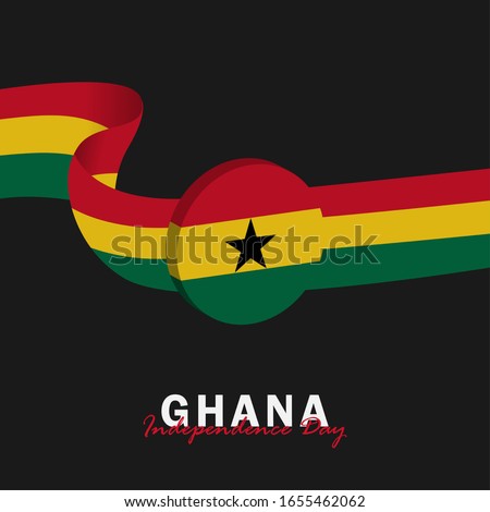 Vector of Independence Day Ghana. Celebration of Ghana's national day on March 6. ghana national flags. - Vector Illustration