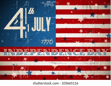 Vector independence day poster - retro vintage version