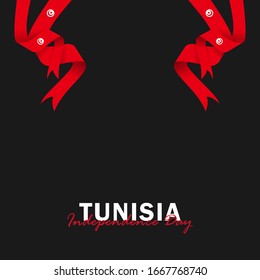 Vector of Independence Day with Tunisia Flags. Celebration of Tunisia Independence Day on March 20. Vector Illustration
