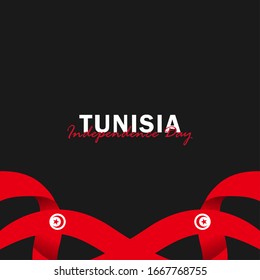 Vector of Independence Day with Tunisia Flags. Celebration of Tunisia Independence Day on March 20. Vector Illustration