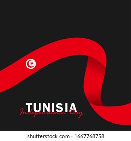 Vector of Independence Day with Tunisia Flags. Celebration of Tunisia Independence Day on March 20. Vector Illustration