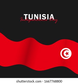 Vector of Independence Day with Tunisia Flags. Celebration of Tunisia Independence Day on March 20. Vector Illustration
