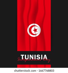 Vector of Independence Day with Tunisia Flags. Celebration of Tunisia Independence Day on March 20. Vector Illustration