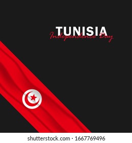 Vektorillustration des Unabhängigkeitstages mit den Flaggen Tunesiens. Feier des Tunesischen Unabhängigkeitstags am 20. März. Vektorillustration-Illustration