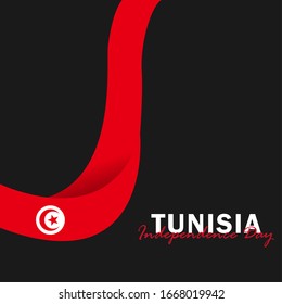Vector of Independence Day with Tunisia Flags. Celebration of Tunisia Independence Day on March 20. Vector Illustration
