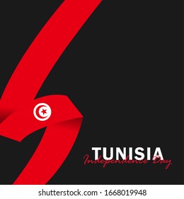 Vector of Independence Day with Tunisia Flags. Celebration of Tunisia Independence Day on March 20. Vector Illustration