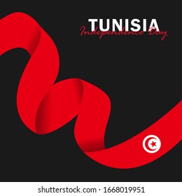 Vector del Día de la Independencia con las banderas de Túnez. Celebración del Día de la Independencia de Túnez el 20 de marzo. Ilustración vectorial
