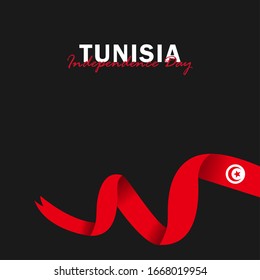 Vector del Día de la Independencia con las banderas de Túnez. Celebración del Día de la Independencia de Túnez el 20 de marzo. Ilustración vectorial