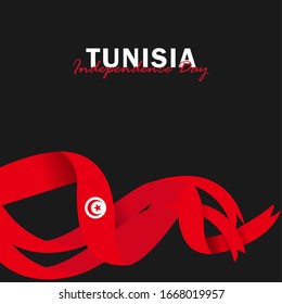 Vector of Independence Day with Tunisia Flags. Celebration of Tunisia Independence Day on March 20. Vector Illustration