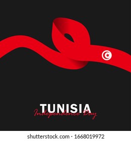 Vector del Día de la Independencia con las banderas de Túnez. Celebración del Día de la Independencia de Túnez el 20 de marzo. Ilustración vectorial