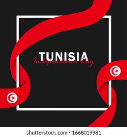 Vector of Independence Day with Tunisia Flags. Celebration of Tunisia Independence Day on March 20. Vector Illustration