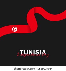 Vector of Independence Day with Tunisia Flags. Celebration of Tunisia Independence Day on March 20. Vector Illustration