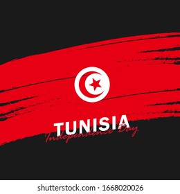 Vector of Independence Day with Tunisia Flags. Celebration of Tunisia Independence Day on March 20. Vector Illustration
