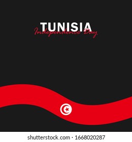 Vector of Independence Day with Tunisia Flags. Celebration of Tunisia Independence Day on March 20. Vector Illustration