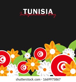 Vector of Independence Day with Tunisia Flags. Celebration of Tunisia Independence Day on March 20. Vector Illustration