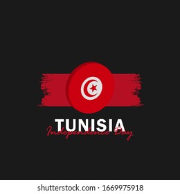 Vector of Independence Day with Tunisia Flags. Celebration of Tunisia Independence Day on March 20. Vector Illustration