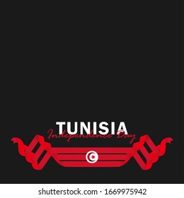 Vector of Independence Day with Tunisia Flags. Celebration of Tunisia Independence Day on March 20. Vector Illustration