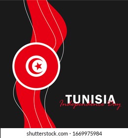 Vector of Independence Day with Tunisia Flags. Celebration of Tunisia Independence Day on March 20. Vector Illustration