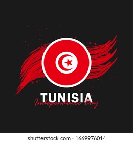 Vector of Independence Day with Tunisia Flags. Celebration of Tunisia Independence Day on March 20. Vector Illustration