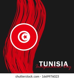 Vector of Independence Day with Tunisia Flags. Celebration of Tunisia Independence Day on March 20. Vector Illustration
