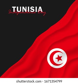 Vector of Independence Day with Tunisia Flags. Celebration of Tunisia Independence Day on March 20. Vector Illustration