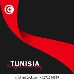 Vector of Independence Day with Tunisia Flags. Celebration of Tunisia Independence Day on March 20. Vector Illustration