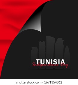 Vector of Independence Day with Tunisia Flags. Celebration of Tunisia Independence Day on March 20. Vector Illustration