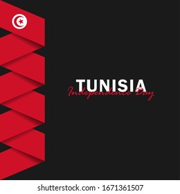 Vector of Independence Day with Tunisia Flags. Celebration of Tunisia Independence Day on March 20. Vector Illustration