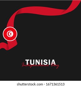 Vector of Independence Day with Tunisia Flags. Celebration of Tunisia Independence Day on March 20. Vector Illustration